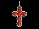 coral cross pendant: click to see more info